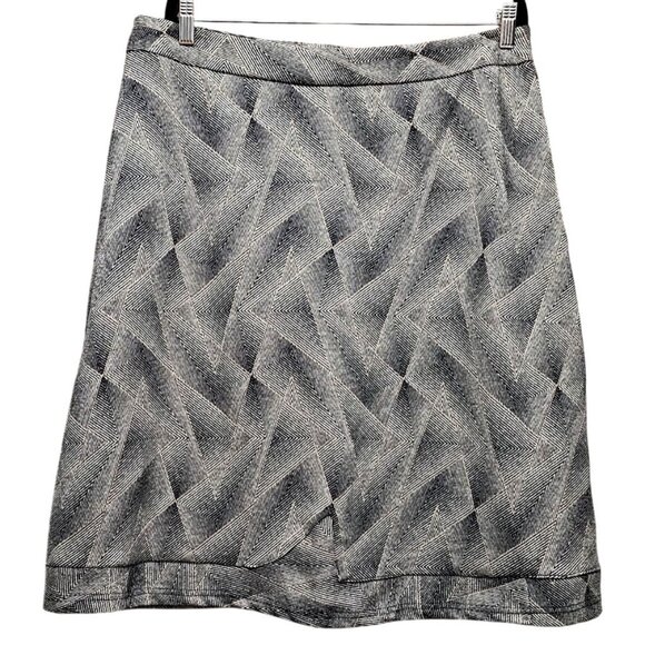 Epik Womens XL Geometric Patterned A-Line Skirt Black & White Textured Fabric Mi - Picture 1 of 9
